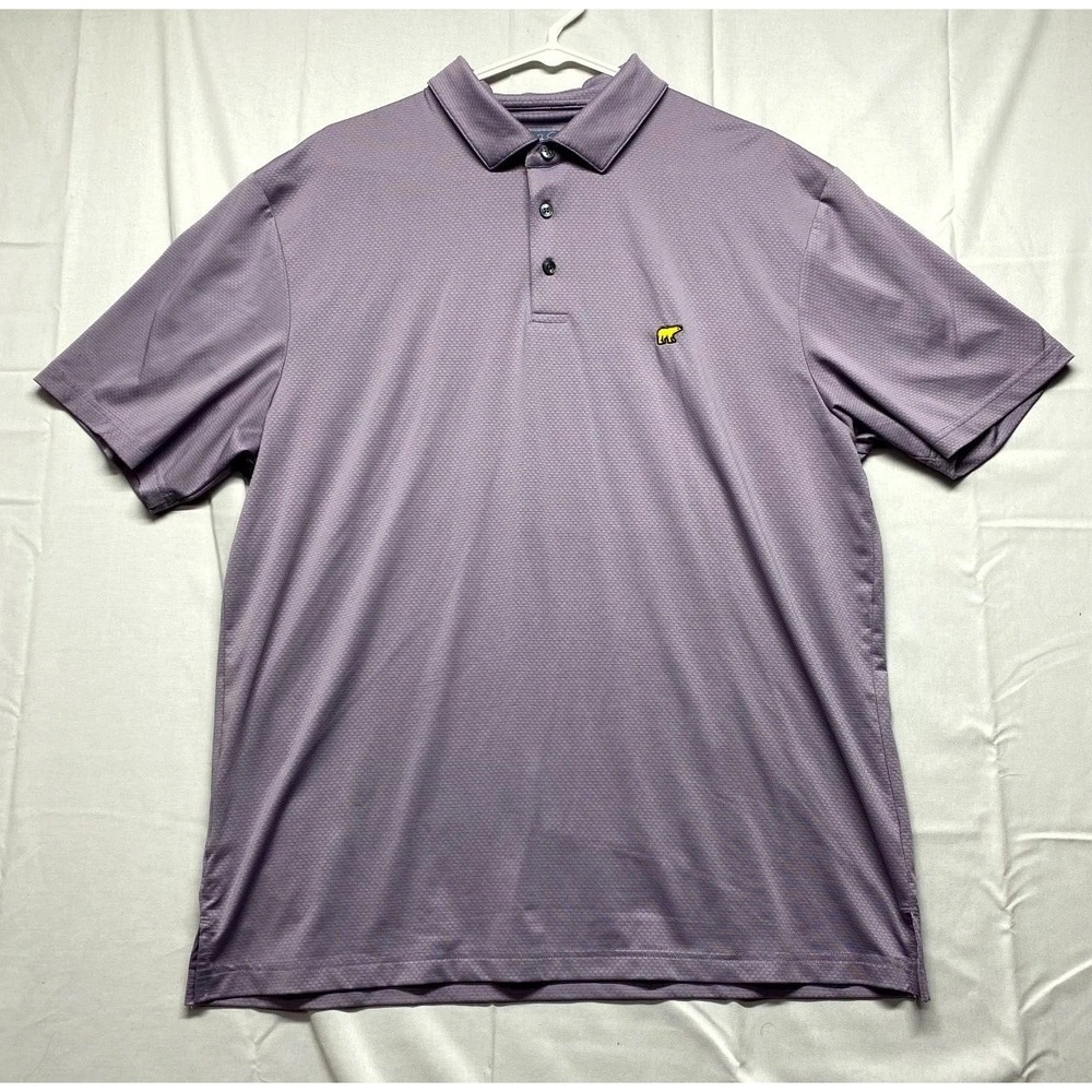 Jack Nicklaus Polo Shirt Mens Large Purple Textured Stretch Embroidered Logo